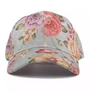 NEW! Adjustable Blue Floral Baseball Cap